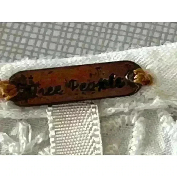 Free People Sz S Sun Moon Tunic Dress Ivory Mini Ruffle Embroidery Prairie Fairy - Picture 14 of 15